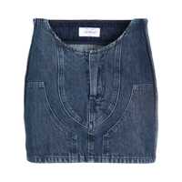 Fuste Off-White Dark Blue Cotton Blend Denim Skirt Femei