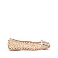Balerini Roger Vivier Très Vivier Raffia Ballet Flats Femei