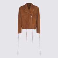 Geci Salvatore Santoro Dark Brown Leather Casual Jacket Femei