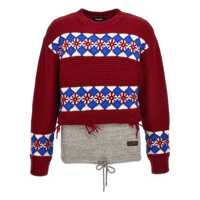 Pulovere DSQUARED2 Multicolour Wool Jacquard Sweater Barbati