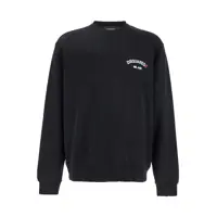 Pulovere DSQUARED2 Black Crewneck Sweatshirt With Logo Lettering On The Front In Cotton Man