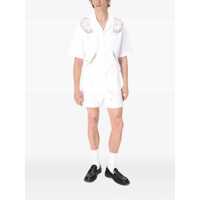 Camasi Marine Serre Bowling Shirt In Regenerated Household Linen Clothing Femei