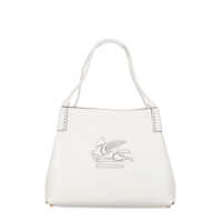 Genti de mana Etro Brown Leather Bag With Embroidered Logo Femei