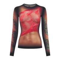 Topuri Marine Serre Draped Statue Crewneck Top Femei