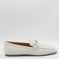Mocasini Tod'S White Leather Loafers Femei