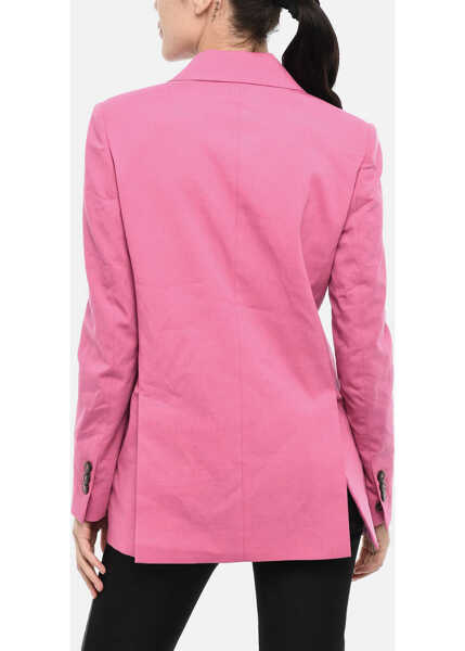 Sacouri DSQUARED2 Solid Color Virgin Wool Blend Double Breast Blazer Pink Femei (BM 18013291) 2