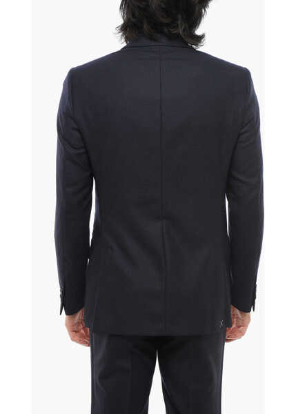 Sacouri CORNELIANI Cc Collection Peak Lapel Reset Blazer Blue Barbati (BM 18013324) 2