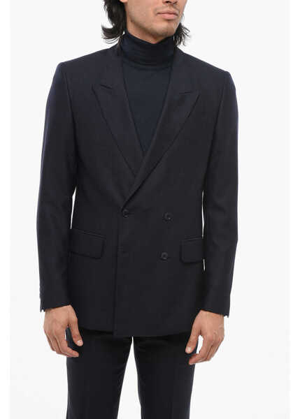 Sacouri CORNELIANI Cc Collection Peak Lapel Reset Blazer Blue Barbati (BM 18013324) 1