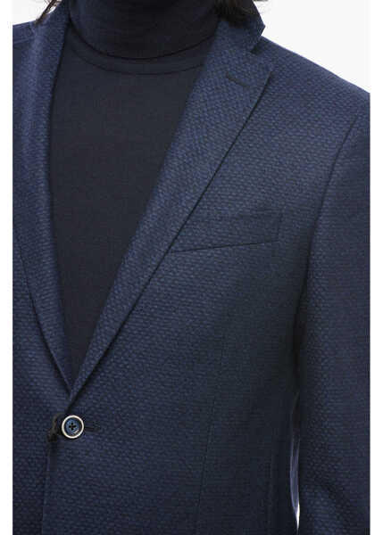 Sacouri CORNELIANI Fulltime Cc Collection Wool Blend Blazer With Welt Pockets Blue Barbati (BM 18013546) 3
