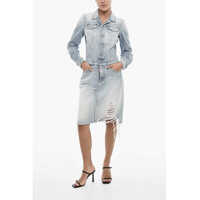 Camasi de blugi Vintage Effect Denim Shirt Dress Femei