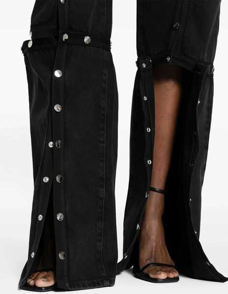 Blugi drepti THE ATTICO Modular Baggy Jeans With Snap Buttons 26Cm Black Femei (BM 18013558) 5