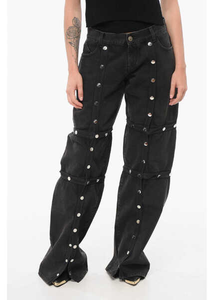 Blugi drepti THE ATTICO Modular Baggy Fit Denims With Snap Buttons 26Cm Black Femei (BM 18013558) 1