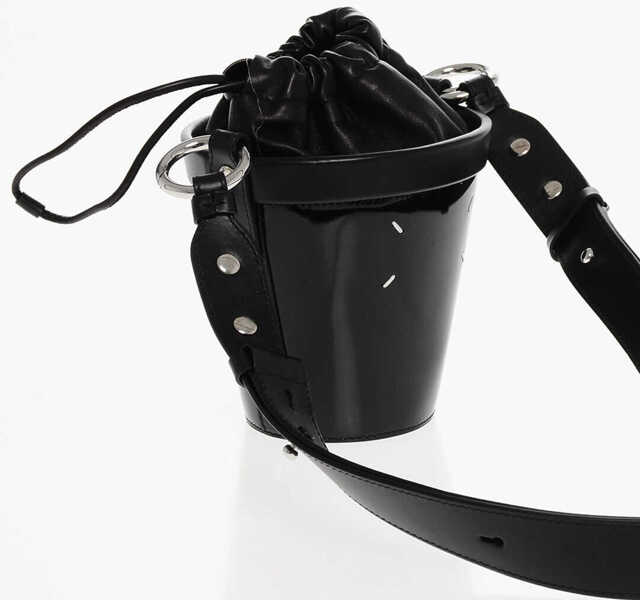 Genti de umar Maison Margiela Patent Leather Bucket Bag With Adjustable Shoulder Strap Black Barbati (BM 18013567) 2