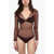 DSQUARED2 All-Over Monogram Sheer Body Burgundy