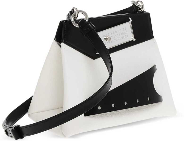Genti tip postas Maison Margiela Two-Tone Leather Snatched Crossbody Bag Black & White Femei (BM 18013627) 3
