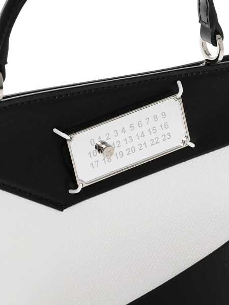 Genti tip postas Maison Margiela Two-Tone Leather Snatched Crossbody Bag Black & White Femei (BM 18013627) 4