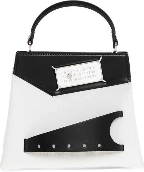 Genti tip postas Maison Margiela Two-Tone Leather Snatched Crossbody Bag Black & White Femei (BM 18013627) 1