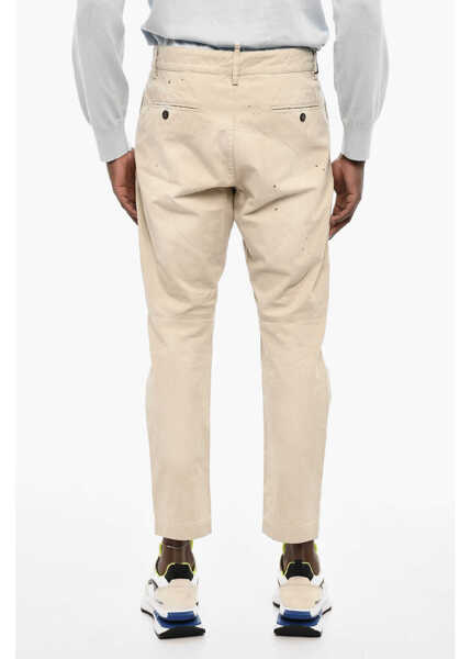 Pantaloni casual DSQUARED2 4 Pockets Cotton Pants With Denim Monogram Beige Barbati (BM 18013633) 2