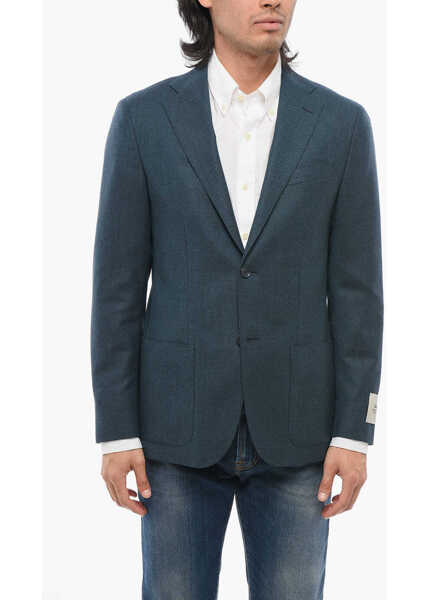 Sacouri elegante CORNELIANI Cc Collection Cool Wool Suit With Patch Pocket Light Blue Barbati (BM 18013864) 1