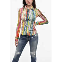 Camasi casual Slim Fit Printed Shirt Femei