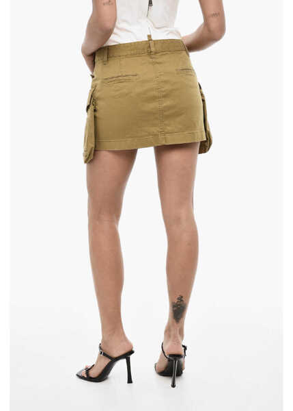 Fuste scurte DSQUARED2 Sexy Cotton Cargo Miniskirt Green Femei (BM 18013921) 2