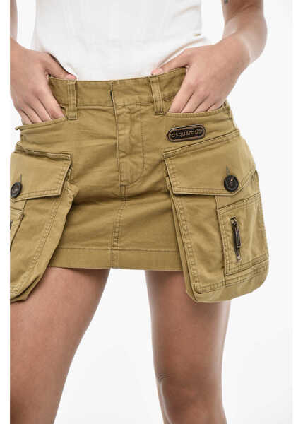 Fuste scurte DSQUARED2 Sexy Cotton Cargo Miniskirt Green Femei (BM 18013921) 3