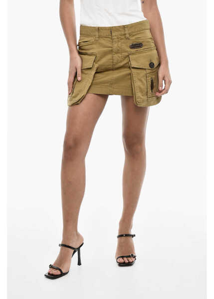 Fuste scurte DSQUARED2 Sexy Cotton Cargo Miniskirt Green Femei (BM 18013921) 1