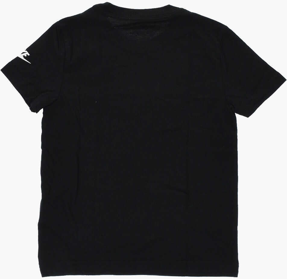Tricouri Nike Solid Color Crew-Neck T-Shirt With Logo Printed On The Front Black Baieti (BM 18014137) 3