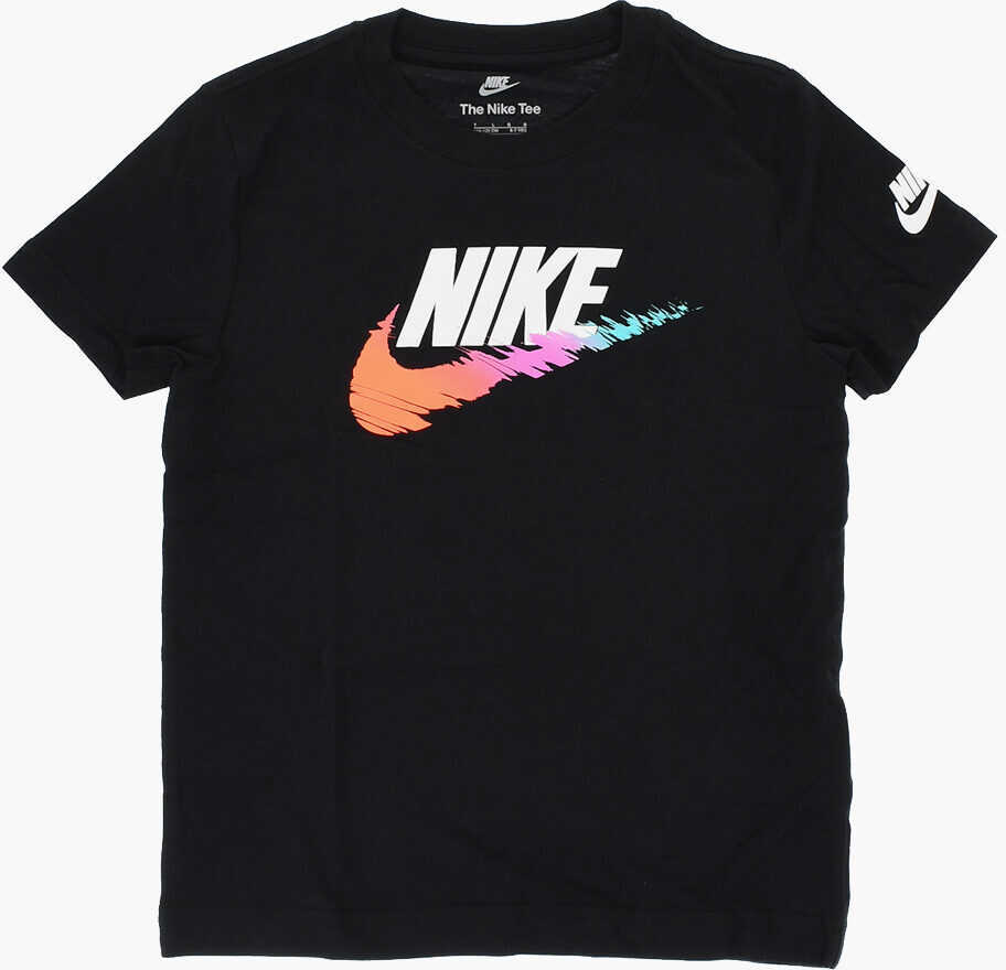 Tricouri Nike Solid Color Crew-Neck T-Shirt With Logo Printed On The Front Black Baieti (BM 18014137) 1