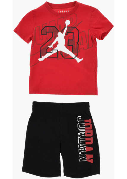 Tricouri Nike Air Jordan Crew-Neck T-Shirt And Shorts Set With Printed Log Black Baieti (BM 18014185) 1