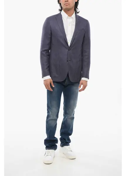 Sacouri CORNELIANI Cc Collection Virgin Wool Hopsack Blazer Blue Barbati (BM 18014320) 4