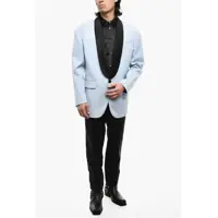 Sacouri elegante pentru Barbati - Sacouri elegante DSQUARED2 Oversized Cotton 1 Button Jacket With Rhinestone Lapel Blue Barbati (BM 18014326) - B-mall.ro