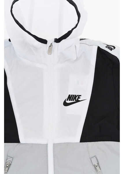 Jachete Nike Color Block Jacket With Logoed Side Band Black & White Baieti (BM 18014335) 2