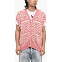 Cardigane V-Neck Two-Tone Sleeveless Cardigan Barbati
