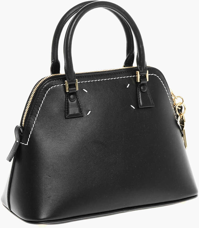 Genti de umar Maison Margiela Mm11 Leather 5Ac Tote Bag With Visible Stitchings Black Barbati (BM 18014557) 2