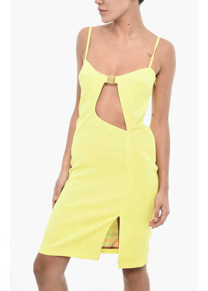 Rochii scurte DSQUARED2 Solid Color Mini Dress With Cut Out Detail Green Femei (BM 18014584) 3