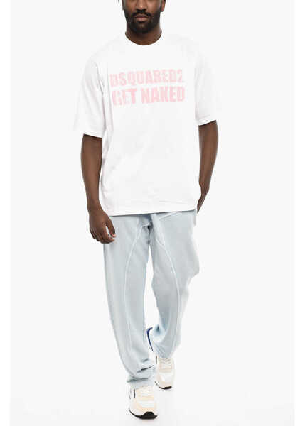 Tricouri DSQUARED2 Frontal Printed Crew-Neck T-Shirt White Barbati (BM 18014587) 4