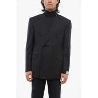 Sacouri CORNELIANI Double-Breasted Blazer With Peak Lapel