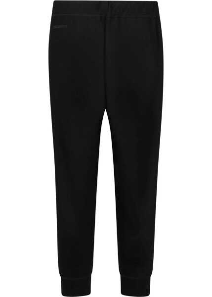 Pantaloni de trening DSQUARED2 Solid-Color Joggers With Elastic Waistband Black Barbati (BM 18014623) 2