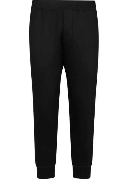 Pantaloni de trening DSQUARED2 Solid-Color Joggers With Elastic Waistband Black Barbati (BM 18014623) 1