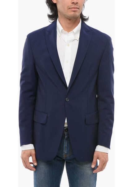 Sacouri CORNELIANI Cc Collection Half-Lined Reset Wool Blend Blazer Blue Barbati (BM 18015085) 1