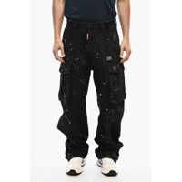 Pantaloni casual Acid Wash Cargo Icon Pants With Metal Detail Barbati