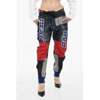 Pantaloni casual Baggy Fit Paches Pants With Embossed Details Femei