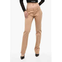 Pantaloni office High Waist Straight Fit Cotton Pants Femei