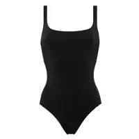Costume de baie 'Arnaque' Black Swimsuit With Front And Rear Square Neck In Tech Fabric Stretch Woman Femei