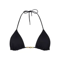 Sutiene 'Ephemere' Black Bikini Top With Beaded Embellishmentsand Triangular Cup In Tech Fabric Stretch Woman Femei
