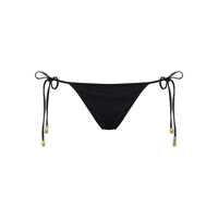 Costume de baie 'Exquise' Black Bikini Bottoms With Beaded Embellishments And Adjustable Tie Closure In Tech Fabric Stretch Woman Femei