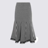 Fuste Alexander McQueen Black And White Midi Skirt Femei