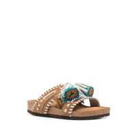 Incaltaminte Elena Iachi Dama - Sneakers Elena Iachi Elena Iachi Suede Tan Slippers Shoes BROWN Femei (BM 18020130) - B-mall.ro