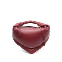 Genti de mana 'Tortellino' Bordeaux Midi Handbag With Adjustable And Removable Shoulder Strap And Logo Lettering On The Front In Leather Woman Femei